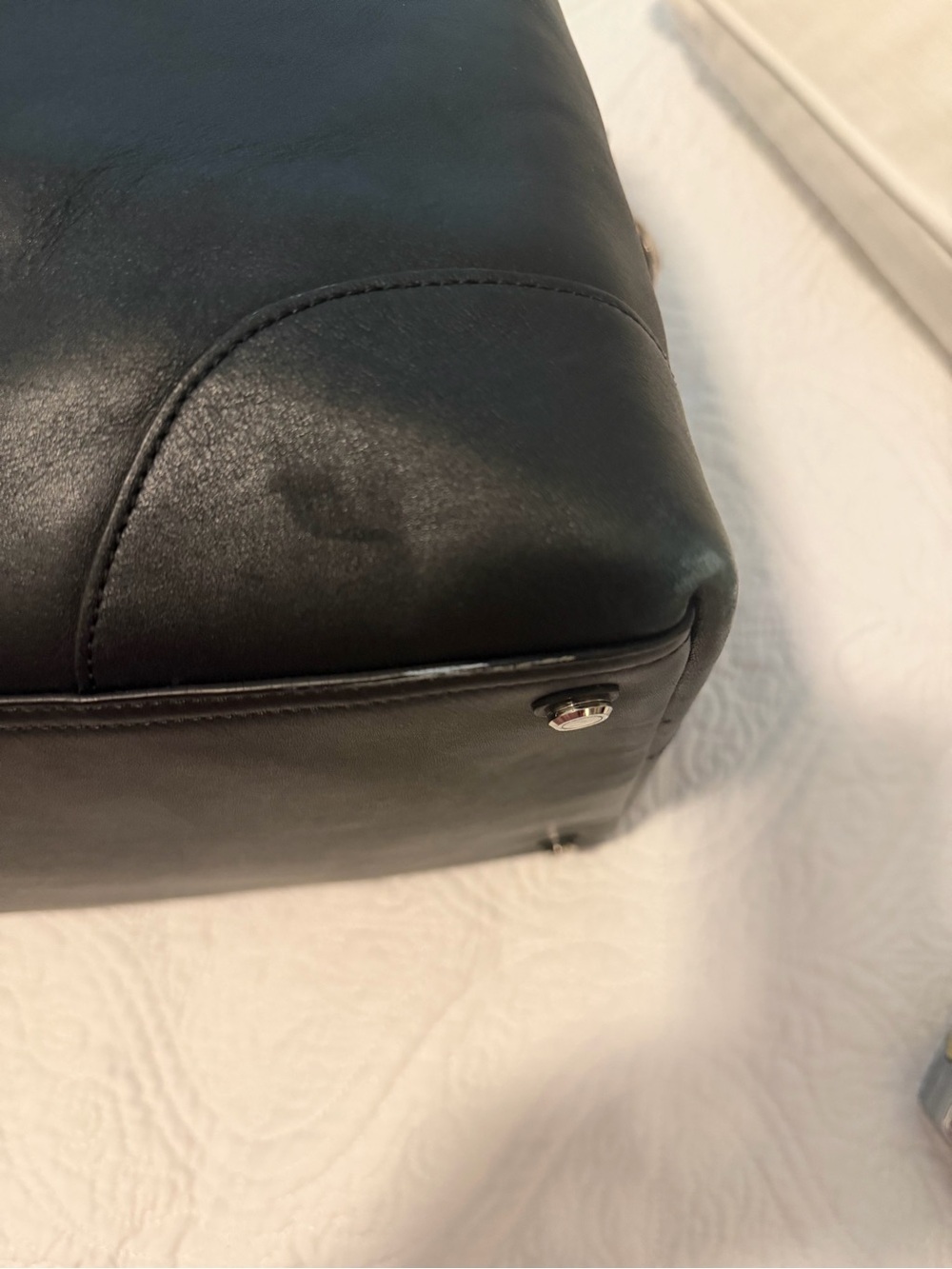 Coach Black Leather Duffel with Top Handles - Picture 9 of 9